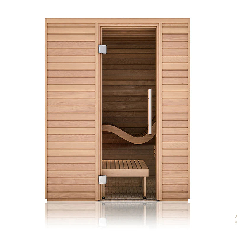 Baia Ergonomic Finnish Sauna With Wave Benches by Auroom