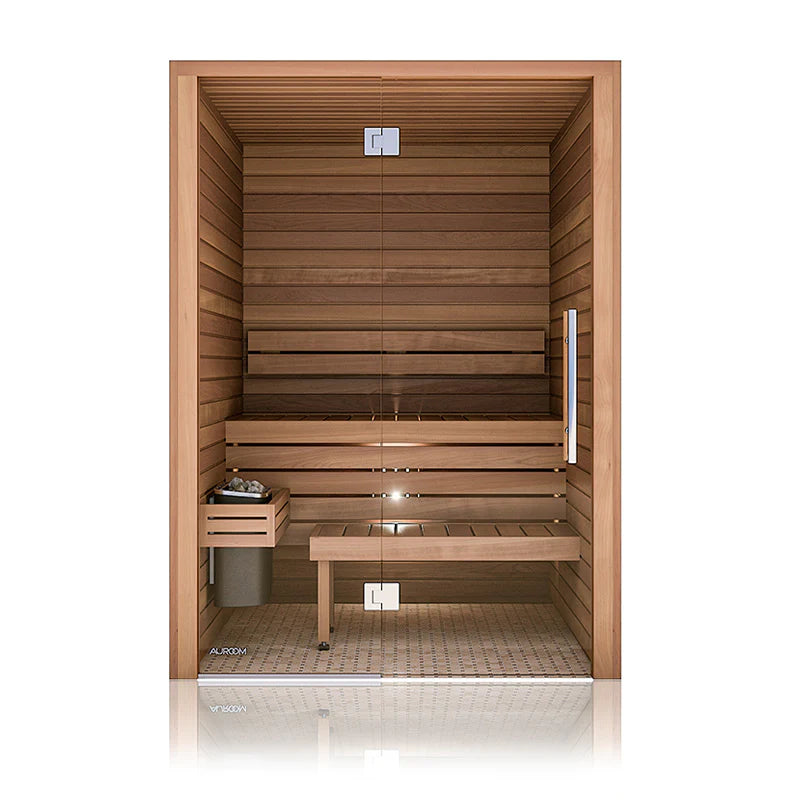 Cala Glass Modern Indoor Finnish Sauna by Auroom