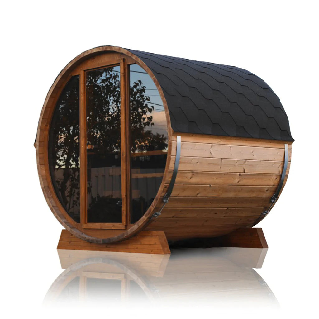 Scandinavian Solstice 6 Person Outdoor Barrel Sauna (7x7)